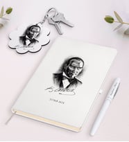 BK Gift Kişiye Özel Atatürk Temalı Beyaz Defter Kalem ve Anahtarlık Hediye Seti-14 (Model 1)