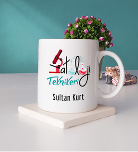 Pataloji Teknikeri Kupa Bardak ve Taş Bardak Altlığı Seti