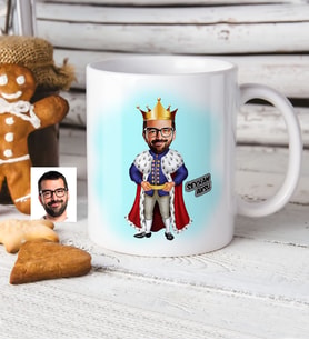BK Gift Kişiye Özel Kral Karikatür Beyaz Kupa Bardak