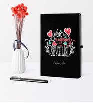 BK Gift Kişiye Özel Yılın En Mükemmel Sevgilisi Temalı Siyah Defter Kalem Seti