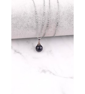 Safir Doğal Taş 925 Ayar Gümüş Kolye