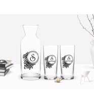 BK Gift Kişiye Özel Renkli Baskılı İsimli İkili Rakı Bardağı ve Karaf Hediye Seti-114 (Beyaz)