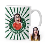 BK Gift Kişiye Özel Kahve Logolu Karikatür Beyaz Kupa Bardak  5b