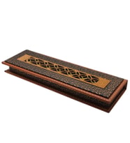 Krem Deri & Ahşap Kombinli Elegance Tesbih Kutusu (Çok Renkli)