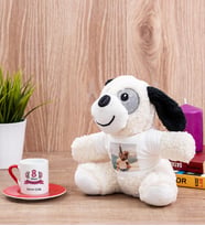 Kadınlar Günü Hediyesi Kırmızı Türk Kahvesi Fincanı ve Peluş Köpek