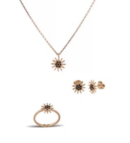 Güneş Gümüş Set İnlove Gümüş Kolye Set Takı (Rose)