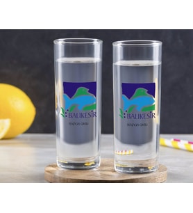 BK Gift Kişiye Özel Renkli Baskılı Balıkesir Tasarımlı Turistik İkili Vodka Bardağı-1 (Beyaz)