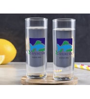 BK Gift Kişiye Özel Renkli Baskılı Balıkesir Tasarımlı Turistik İkili Vodka Bardağı-1 (Beyaz)
