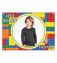 Doğum Günü Afişi Kişiye Özel Lego Konsept 70x100cm
