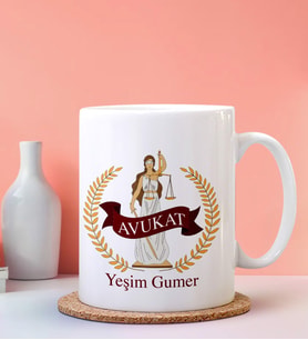 Kişiye Özel Avukat Tasarımlı Beyaz Kupa