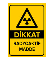 MIGNATIS - Dikkat Radyoaktif Madde Levhası - Sac Malzeme 35x50cm