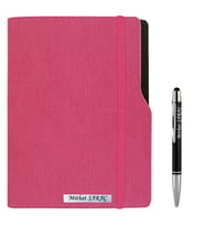 İSME ÖZEL TARİHSİZ L MODEL DEFTER - AJANDA   İSME ÖZEL KALEM HEDİYELİ (Pembe)