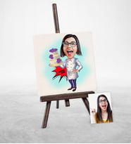 BK Gift Kişiye Özel Bayan Pasta Şefi Karikatür Şovaleli Doğal Taş  1