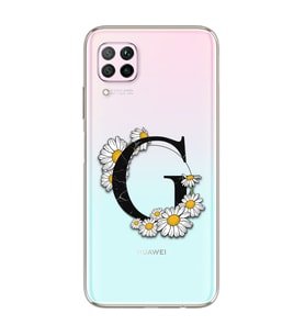 Papatya Harf Tasarım Süper Şeffaf Silikon Telefon Kılıfı Huawei P40 Lite G-Harfi
