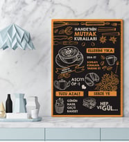 BK Gift Kişiye Özel Mutfak Kuralları Kanvas Tablo 50x70cm