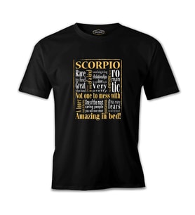 Burç - Scorpio Amazing Siyah Erkek Tshirt