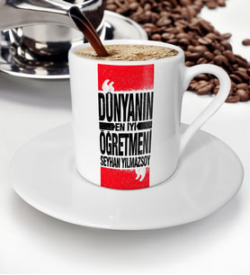BK Gift Kişiye Özel Dünyanın En İyi Öğretmeni Türk Kahvesi Fincanı