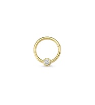 Altın Tektaşlı Halka Tragus Piercing