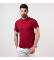 SAN&FA POLO YAKA SLİMFİT ERKEK T-SHİRT (Kırmızı)