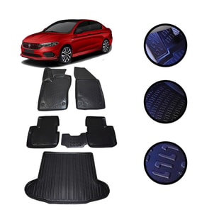 Fiat Egea Sedan 2015-2021 Arası 4D Havuzlu Oto Paspas Ve Bagaj Set