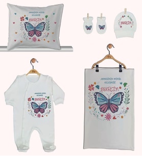 Pia Baby GL 1910-02 İsme Özel Beşli Tulum Set