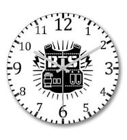 BTS Kore Müzik Duvar Saati Bombeli Gercek Cam