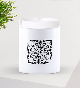 BK Gift Kişiye Özel İsimli Seramik Kül Tablası-10 (Beyaz)