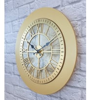 Markakanvas Mermer Desenli Altın(GOLD) Duvar Saati (Altın)