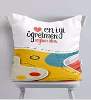 BK Gift Kişiye Özel En İyi Öğretmen Beyaz Yastık-4