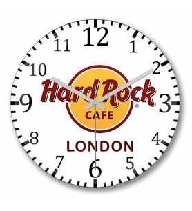 Hard Rock London Duvar Saati Bombeli Gercek Cam