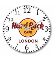 Hard Rock London Duvar Saati Bombeli Gercek Cam