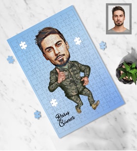 Kişiye Özel Asker Karikatürlü A4 99 Parça Puzzle Bay-4