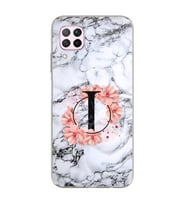 Mermer Çiçekli Harf Tasarım Süper Şeffaf Silikon Telefon Kılıfı Huawei P40 Lite 