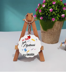 Mesajlı Sınıf Öğretmeni Ahşap Anahtarlık
