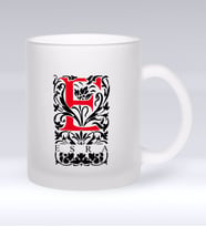 BK Gift Kişiye Özel Harf Buzlu Cam Kupa Bardak-7 (Beyaz)