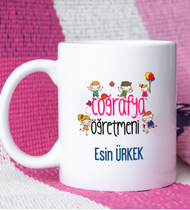 Coğrafya Öğretmeni Tasarımlı Kişiye Özel Hediye Coğrafya Öğretmeni Kupa Bardak