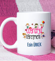 Coğrafya Öğretmeni Tasarımlı Kişiye Özel Hediye Coğrafya Öğretmeni Kupa Bardak
