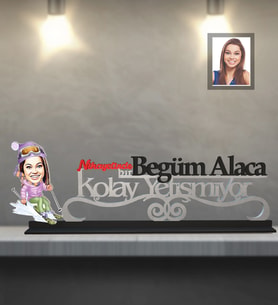Kişiye Özel Sporcu Karikatürlü Kolay Yetişmiyor Ahşap Biblo Bayan-5