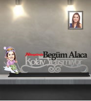 Kişiye Özel Sporcu Karikatürlü Kolay Yetişmiyor Ahşap Biblo Bayan-5