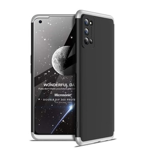 Microsonic Realme 7 Pro Kılıf Double Dip 360 Protective Siyah Gri
