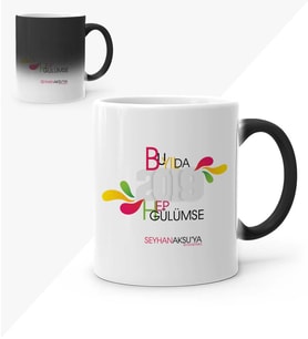 BK Gift Kişiye Özel Bu Yılda Hep Gülümse Sihirli Kupa Bardak