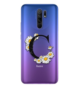 Papatya Harf Tasarım Süper Şeffaf Silikon Telefon Kılıfı Xiomai Redmi 9 C-Harfi