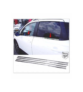 Nissan Qashqai +2 Krom Cam Çıtası 4 prç. 2007-2014 P. Çelik