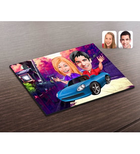 BK Gift Kişiye Özel Sevgililer Karikatürlü Ahşap Puzzle-52