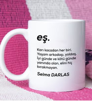 Kişiye Özel Eş Tasarımlı İsme Özel Yıl Dönümü Hediyesi Eş Kupa Bardak