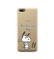 Snoopy Tasarımlı Süper Şeffaf Silikon Telefon Kılıfı Huawei Honor 7s - y5 2018 