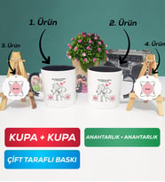 İkili Siyah Siyah Sen Başıma Gelen En Güzel Şeysin Sevgililer Günü Hediyesi Kupa Bardak Anahtarlık Hediye Seti