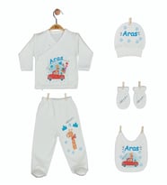 Pia Baby Gl 1902-05 İsme Özel Beşli Zıbın Set