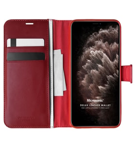 Microsonic Apple iPhone 11 Pro Max Kılıf Delux Leather Wallet Kırmızı