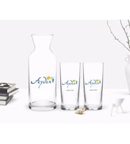 BK Gift Kişiye Özel Renkli Baskılı Aydın Tasarımlı Turistik İkili Rakı Bardağı ve Karaf Hediye Seti-1 (Model 1)